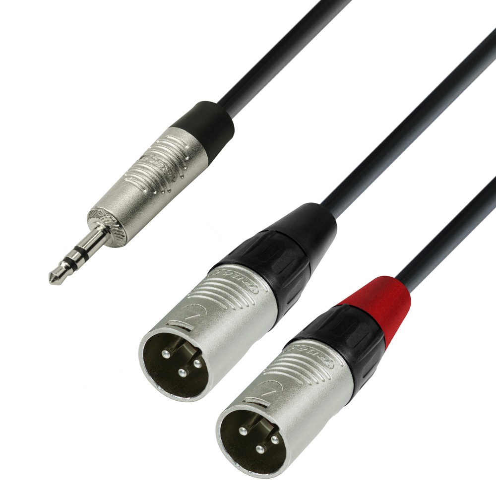 ADAM HALL Cable d'àudio REAN de Minijack estèreo a 2 XLR 3m, K4YWMM0300